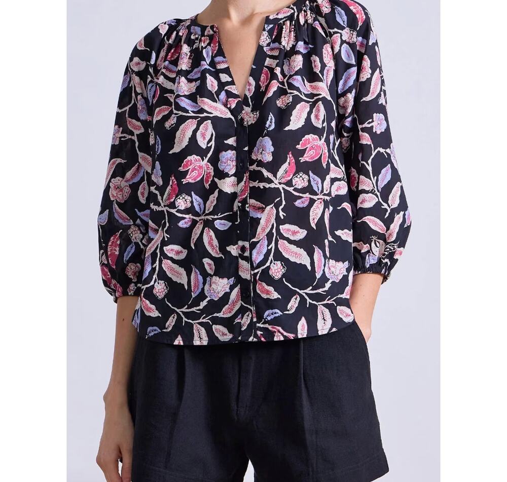 Apiece Apart Mitte Top in Garden Floral Midnight Size Small EUC Boho Cottagecore